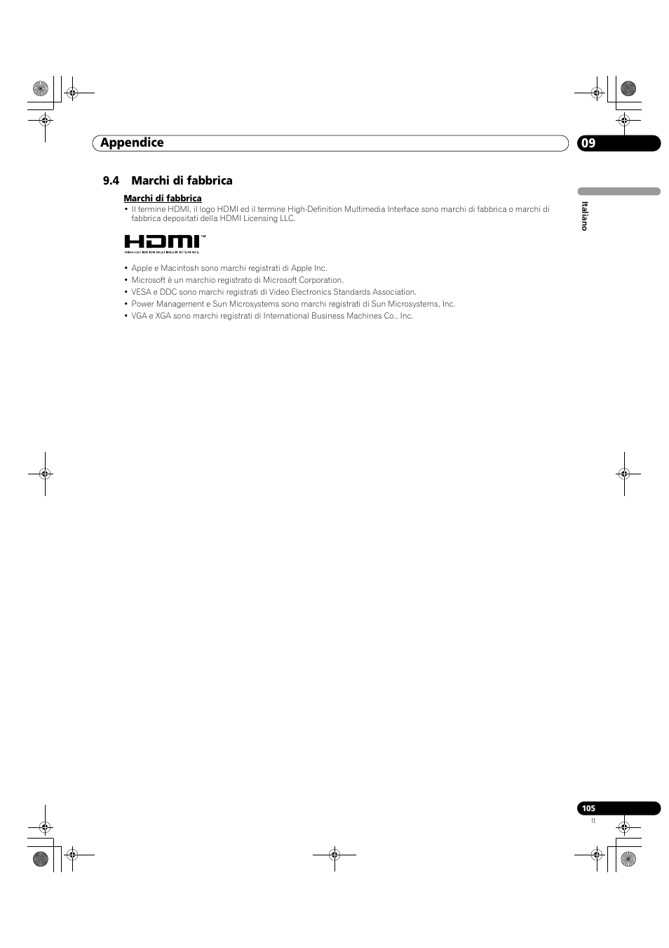 4 marchi di fabbrica, 09 appendice | Pioneer KRP-500M User Manual | Page 105 / 433