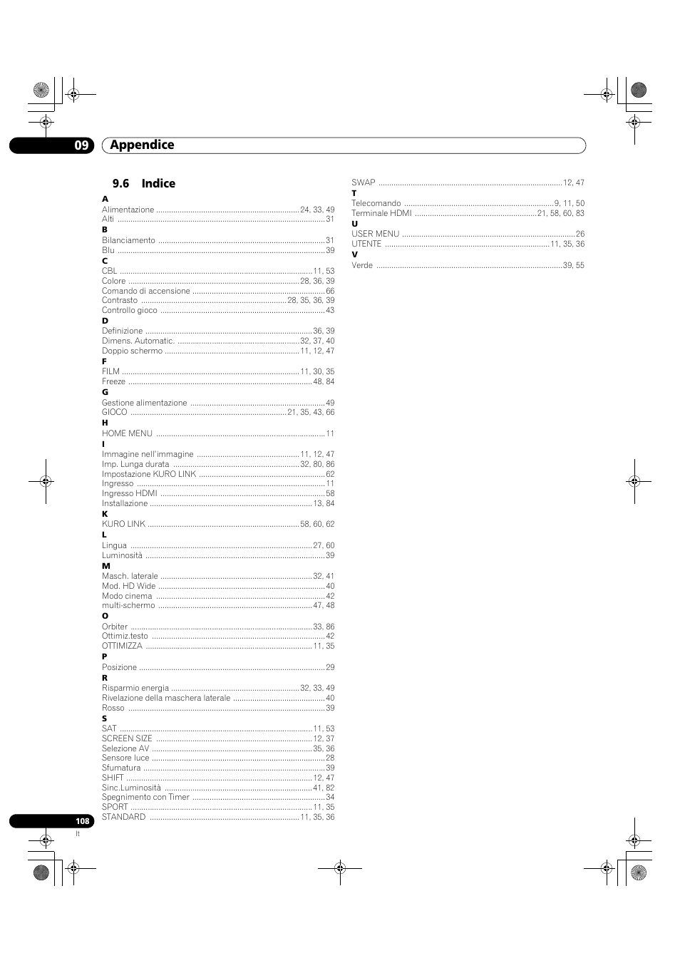 6 indice, 09 appendice | Pioneer KRP-500M User Manual | Page 108 / 433