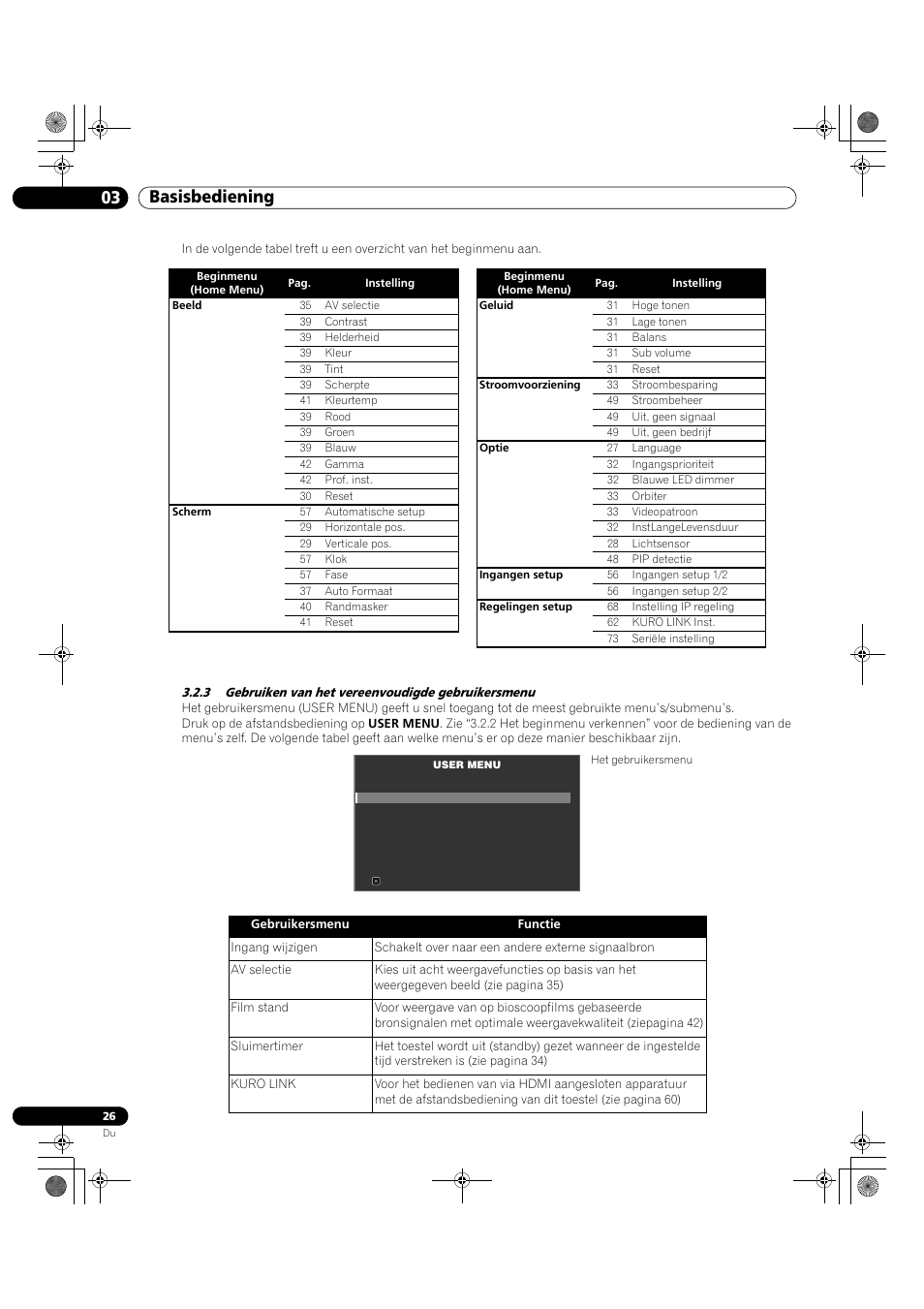 3 gebruiken van het vereenvoudigde gebruikersmenu, 03 basisbediening | Pioneer KRP-500M User Manual | Page 134 / 433