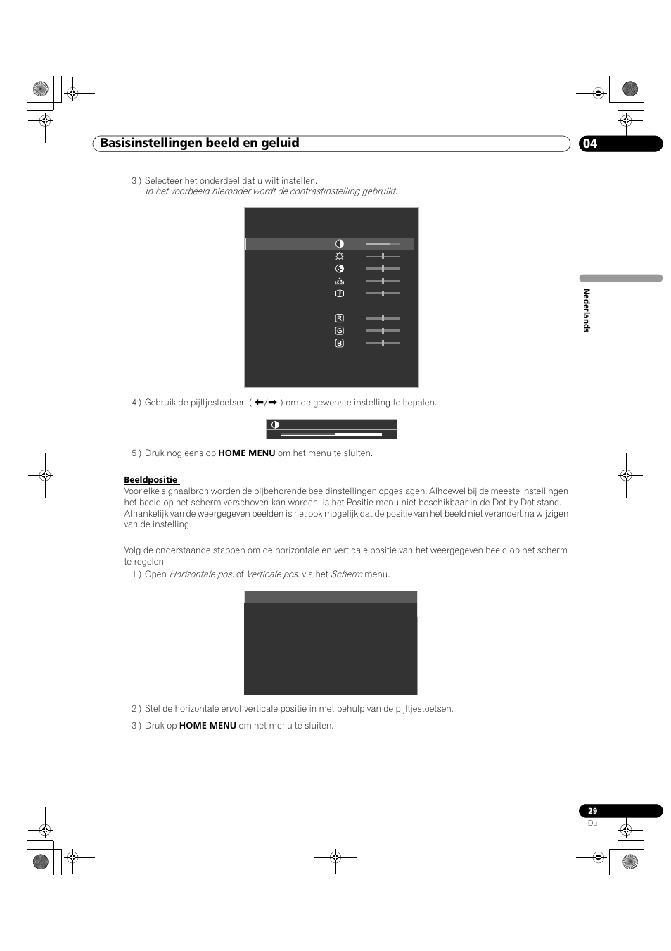 Basisinstellingen beeld en geluid 04 | Pioneer KRP-500M User Manual | Page 137 / 433
