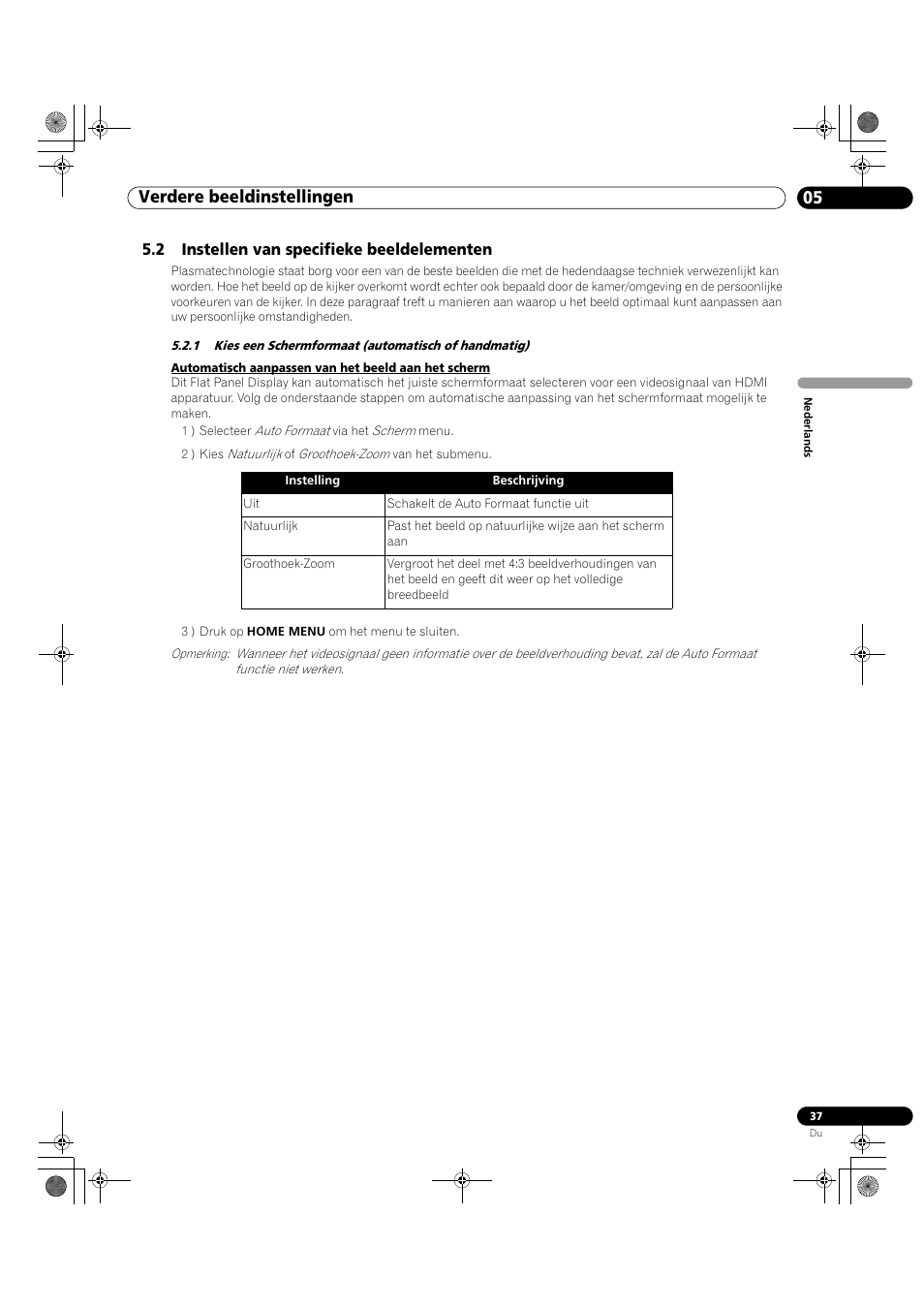2 instellen van specifieke beeldelementen, 05 verdere beeldinstellingen | Pioneer KRP-500M User Manual | Page 145 / 433