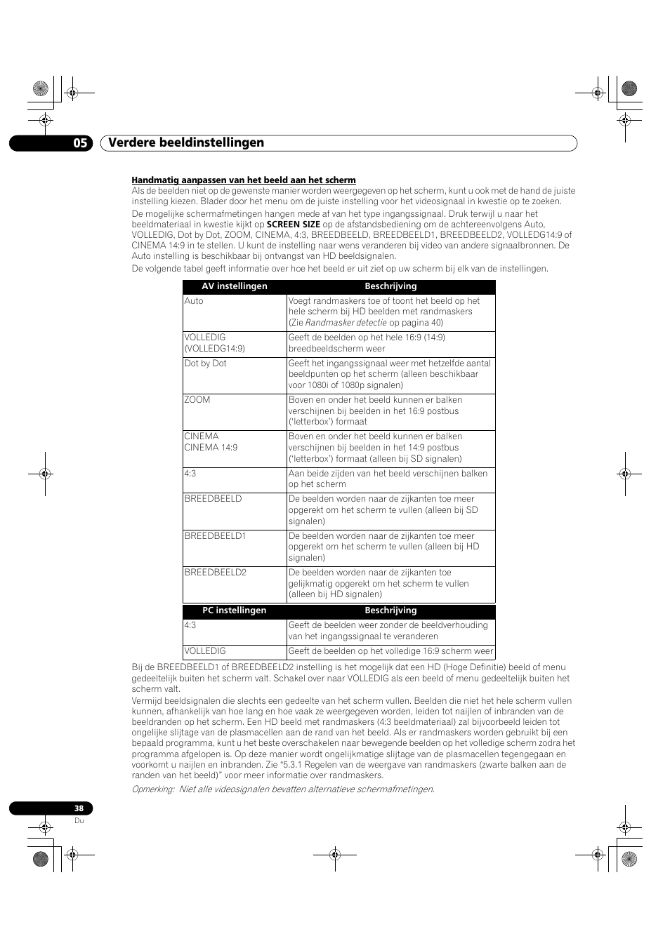05 verdere beeldinstellingen | Pioneer KRP-500M User Manual | Page 146 / 433