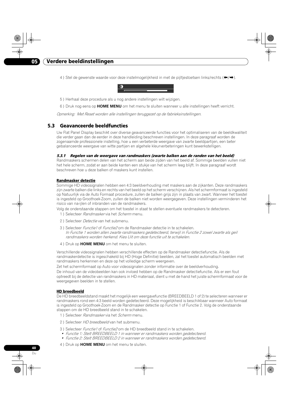 3 geavanceerde beeldfuncties, 05 verdere beeldinstellingen | Pioneer KRP-500M User Manual | Page 148 / 433