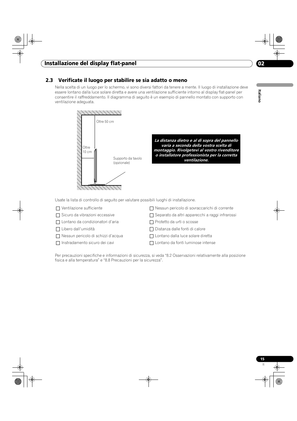 02 installazione del display flat-panel | Pioneer KRP-500M User Manual | Page 15 / 433