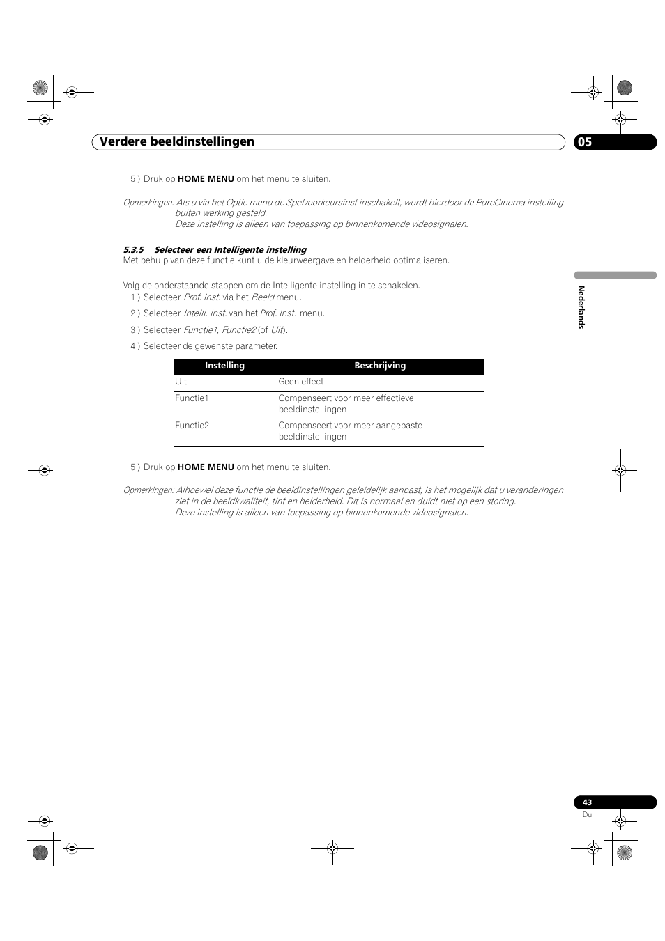 5 selecteer een intelligente instelling, 05 verdere beeldinstellingen | Pioneer KRP-500M User Manual | Page 151 / 433
