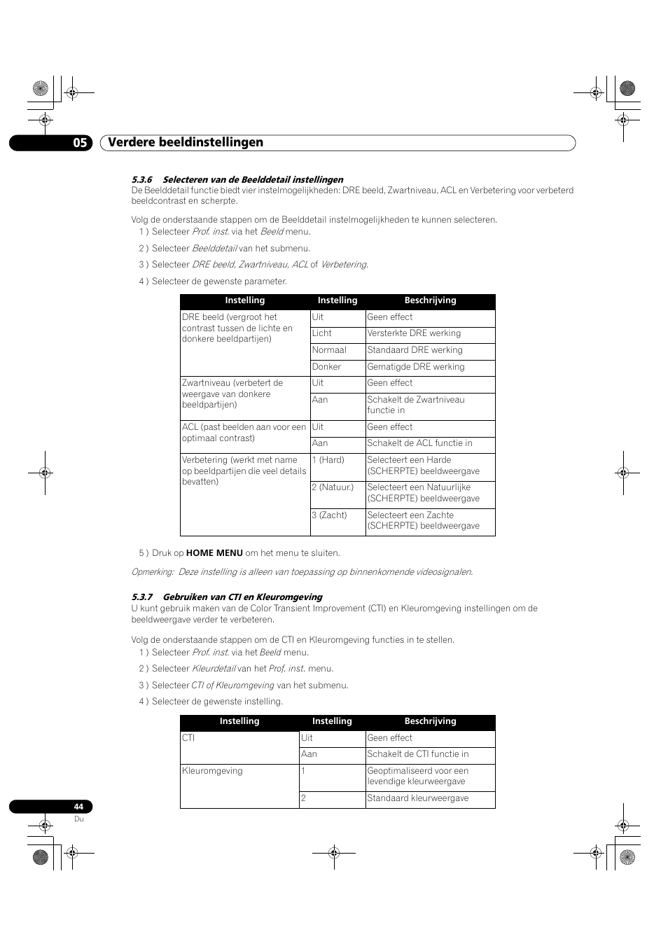 05 verdere beeldinstellingen | Pioneer KRP-500M User Manual | Page 152 / 433