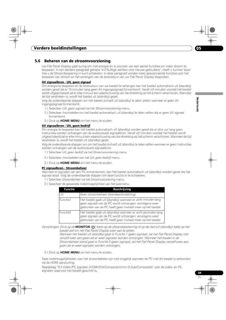 6 beheren van de stroomvoorziening, 05 verdere beeldinstellingen | Pioneer KRP-500M User Manual | Page 157 / 433