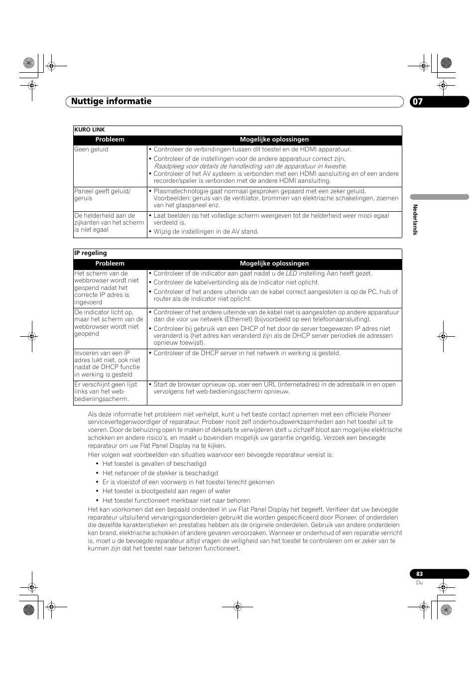 Nuttige informatie 07 | Pioneer KRP-500M User Manual | Page 191 / 433