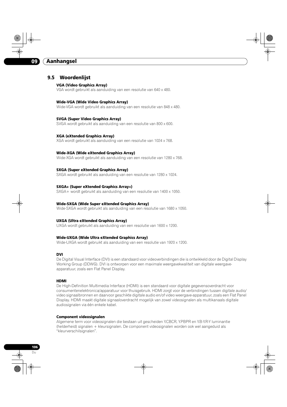 5 woordenlijst, 09 aanhangsel | Pioneer KRP-500M User Manual | Page 214 / 433