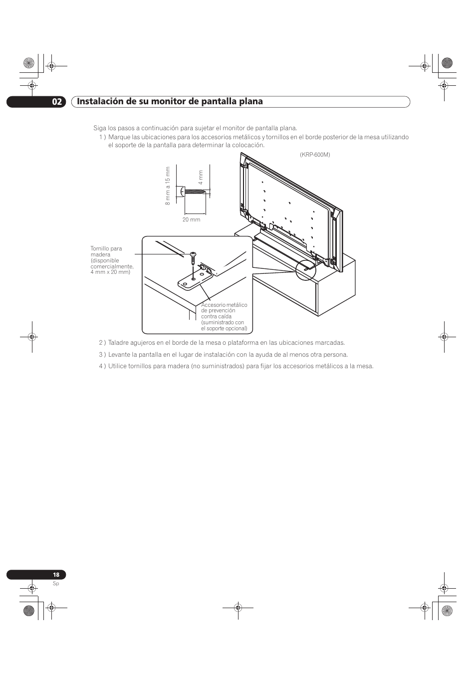 02 instalación de su monitor de pantalla plana | Pioneer KRP-500M User Manual | Page 234 / 433