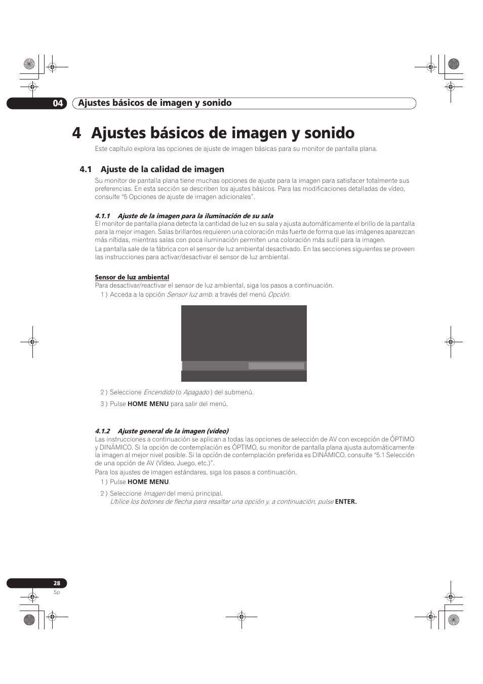 4 ajustes básicos de imagen y sonido, 1 ajuste de la calidad de imagen, 04 ajustes básicos de imagen y sonido | Pioneer KRP-500M User Manual | Page 244 / 433