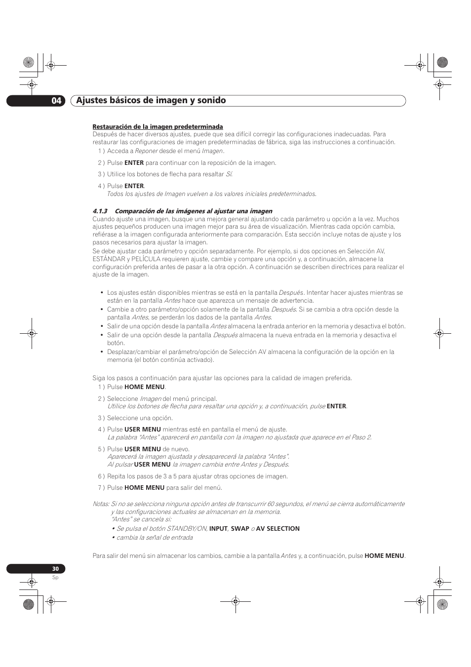 04 ajustes básicos de imagen y sonido | Pioneer KRP-500M User Manual | Page 246 / 433