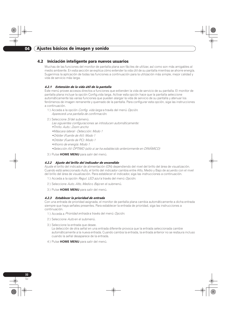 2 iniciación inteligente para nuevos usuarios, 04 ajustes básicos de imagen y sonido | Pioneer KRP-500M User Manual | Page 248 / 433
