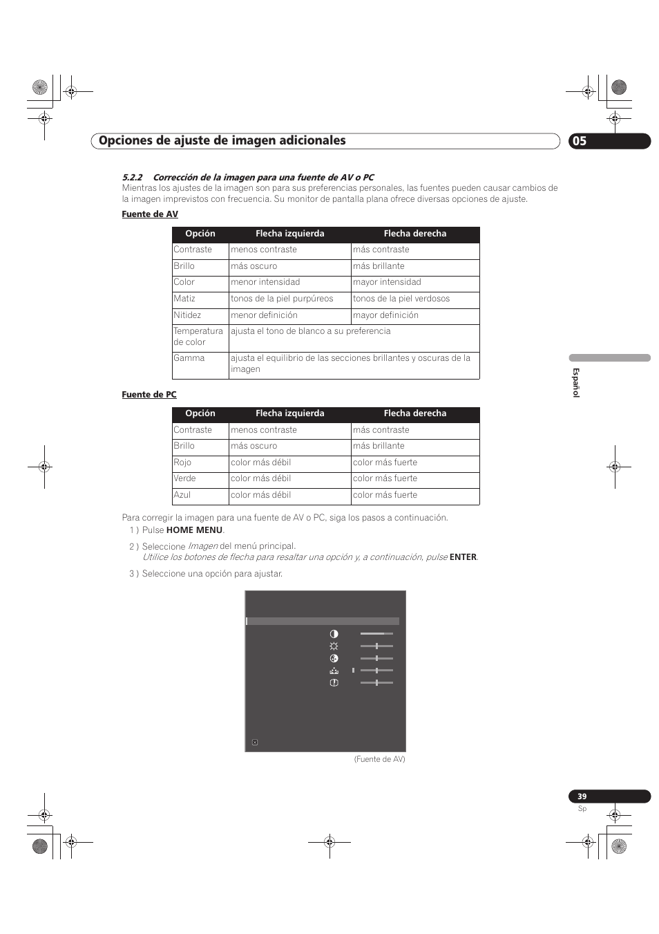 05 opciones de ajuste de imagen adicionales | Pioneer KRP-500M User Manual | Page 255 / 433
