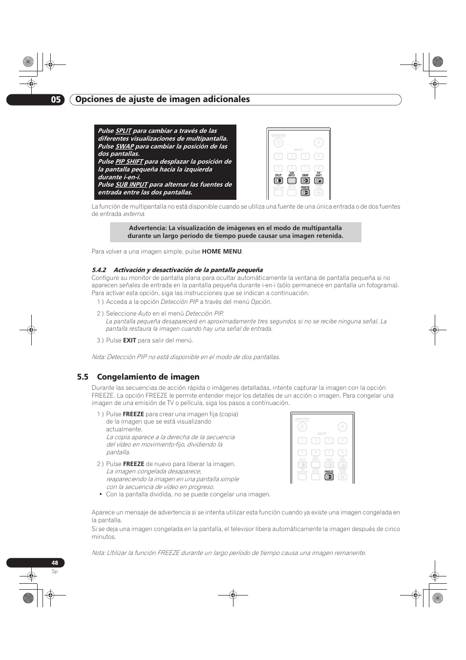 5 congelamiento de imagen, 05 opciones de ajuste de imagen adicionales | Pioneer KRP-500M User Manual | Page 264 / 433