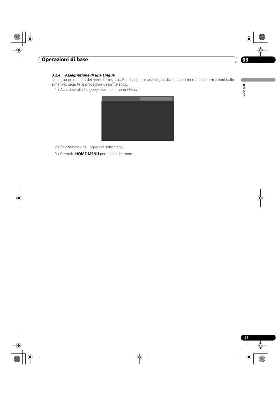 4 assegnazione di una lingua, Operazioni di base 03 | Pioneer KRP-500M User Manual | Page 27 / 433