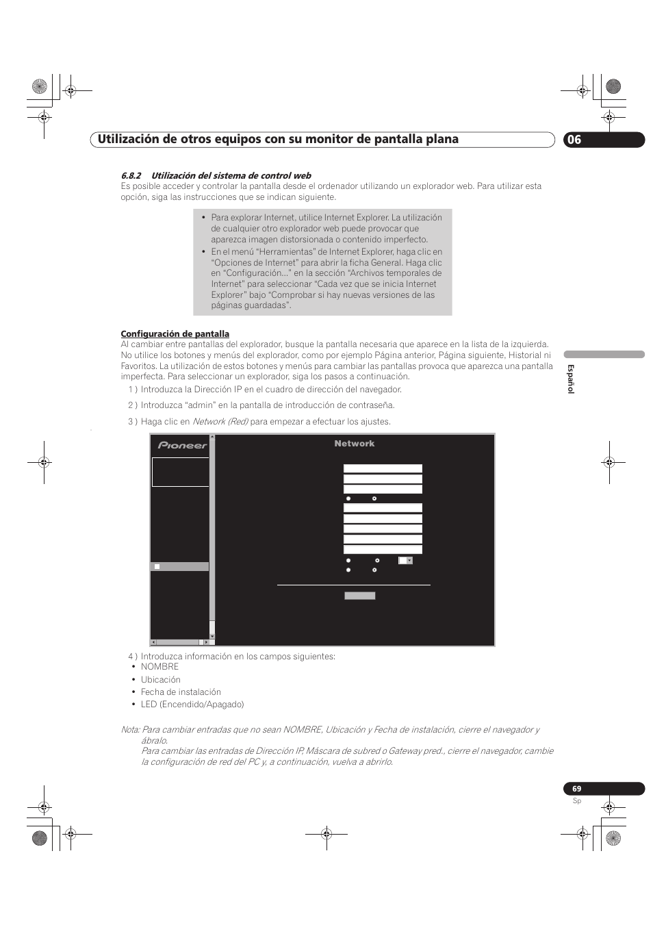 2 utilización del sistema de control web | Pioneer KRP-500M User Manual | Page 285 / 433