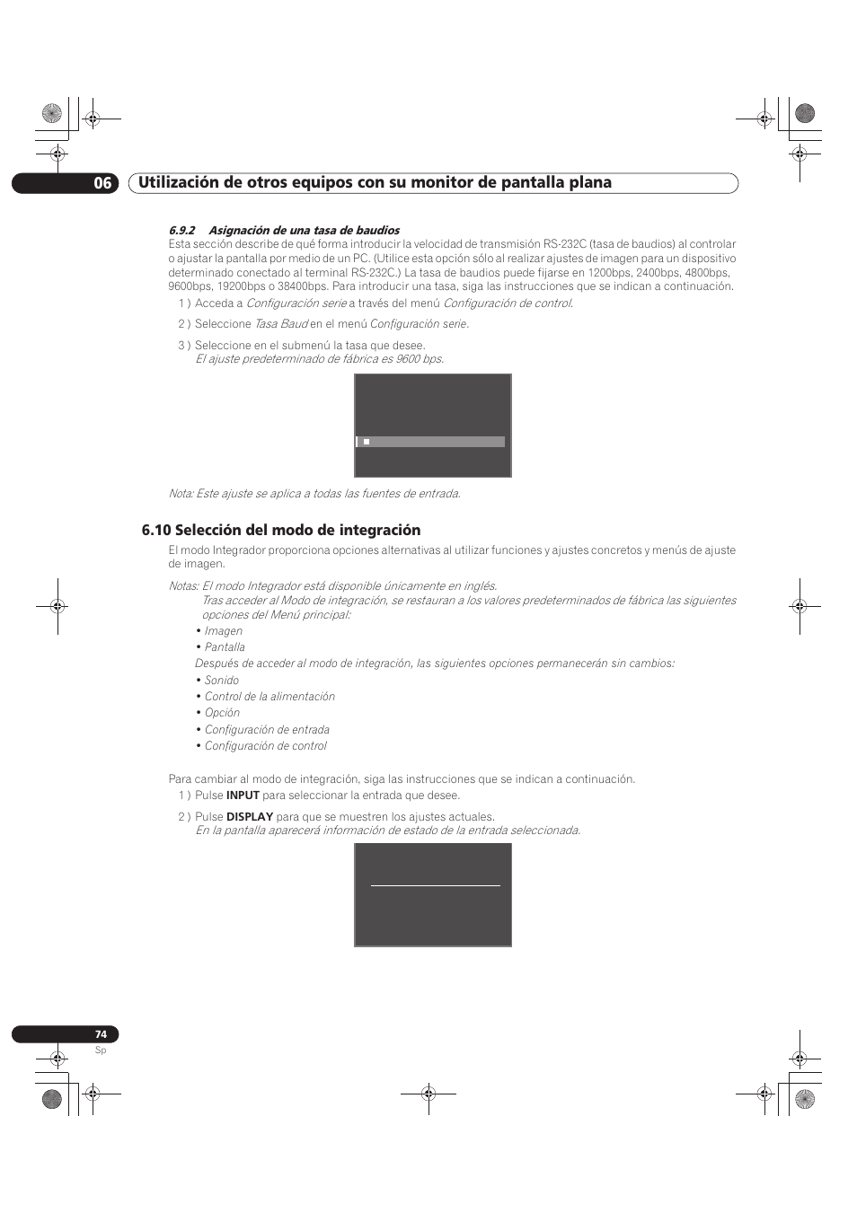 2 asignación de una tasa de baudios, 10 selección del modo de integración | Pioneer KRP-500M User Manual | Page 290 / 433