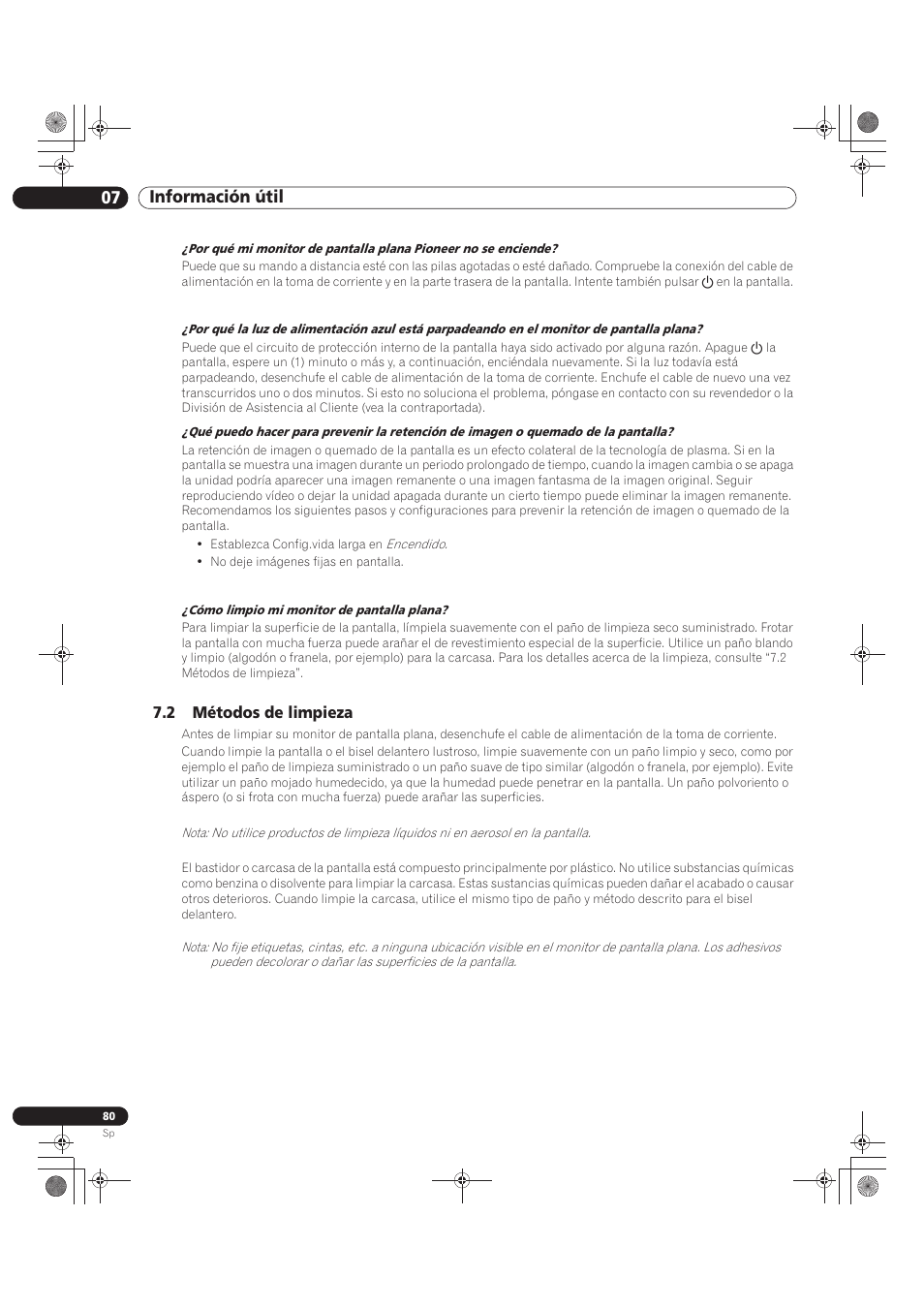 2 métodos de limpieza, 07 información útil | Pioneer KRP-500M User Manual | Page 296 / 433