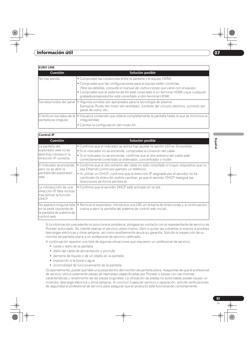 Información útil 07 | Pioneer KRP-500M User Manual | Page 299 / 433