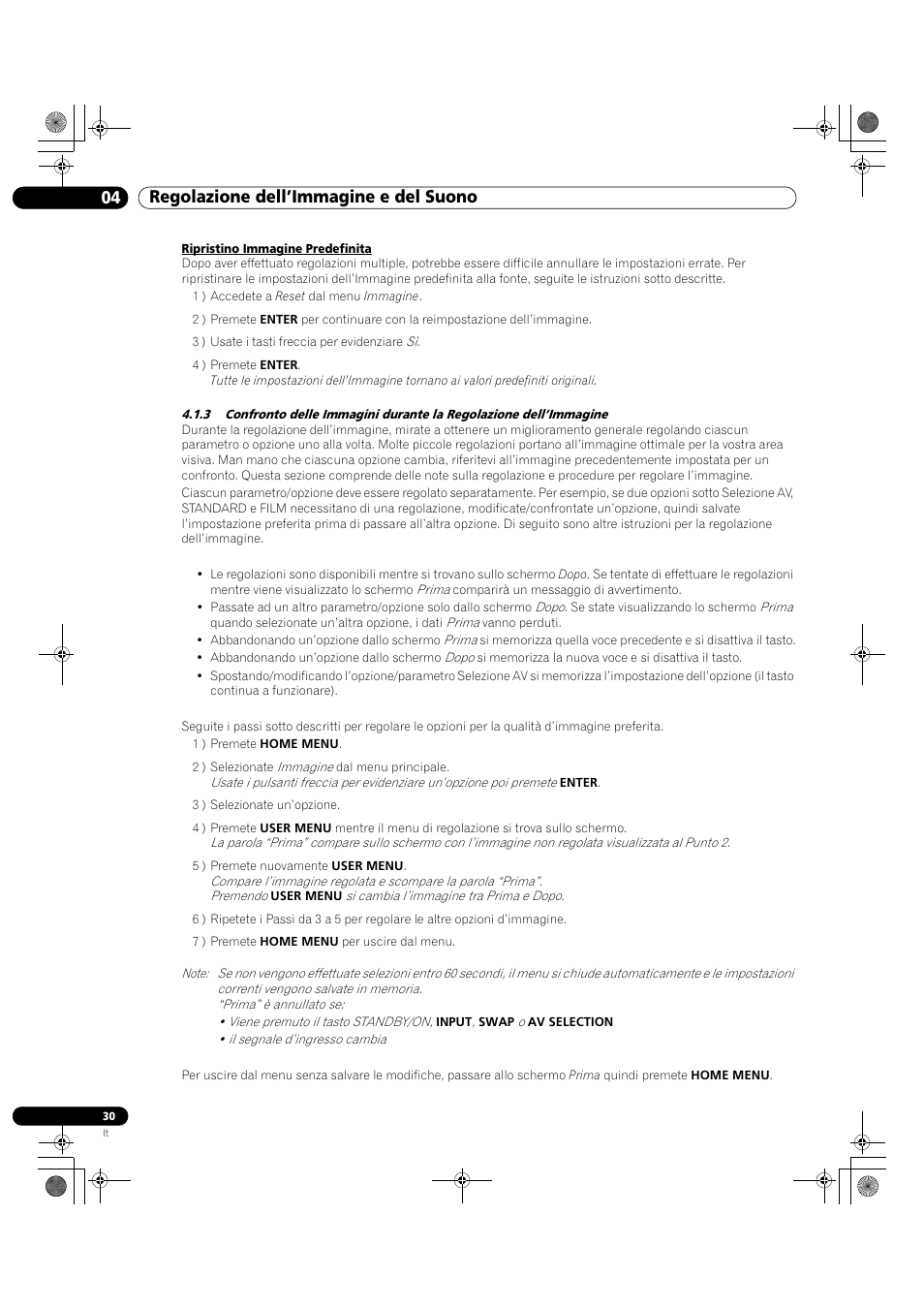 04 regolazione dell’immagine e del suono | Pioneer KRP-500M User Manual | Page 30 / 433