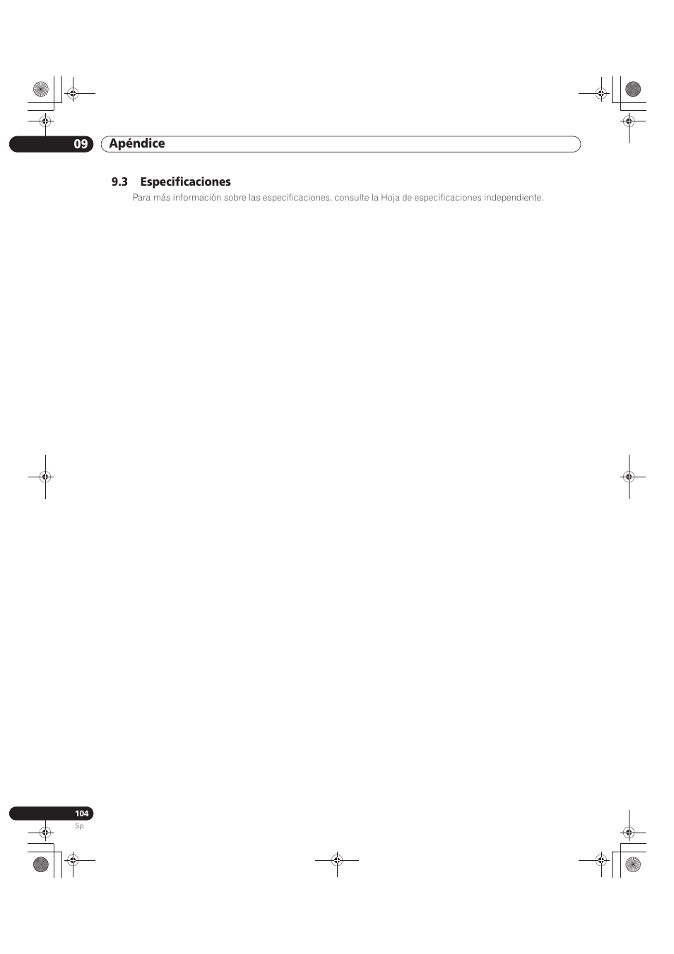 3 especificaciones, 09 apéndice | Pioneer KRP-500M User Manual | Page 320 / 433