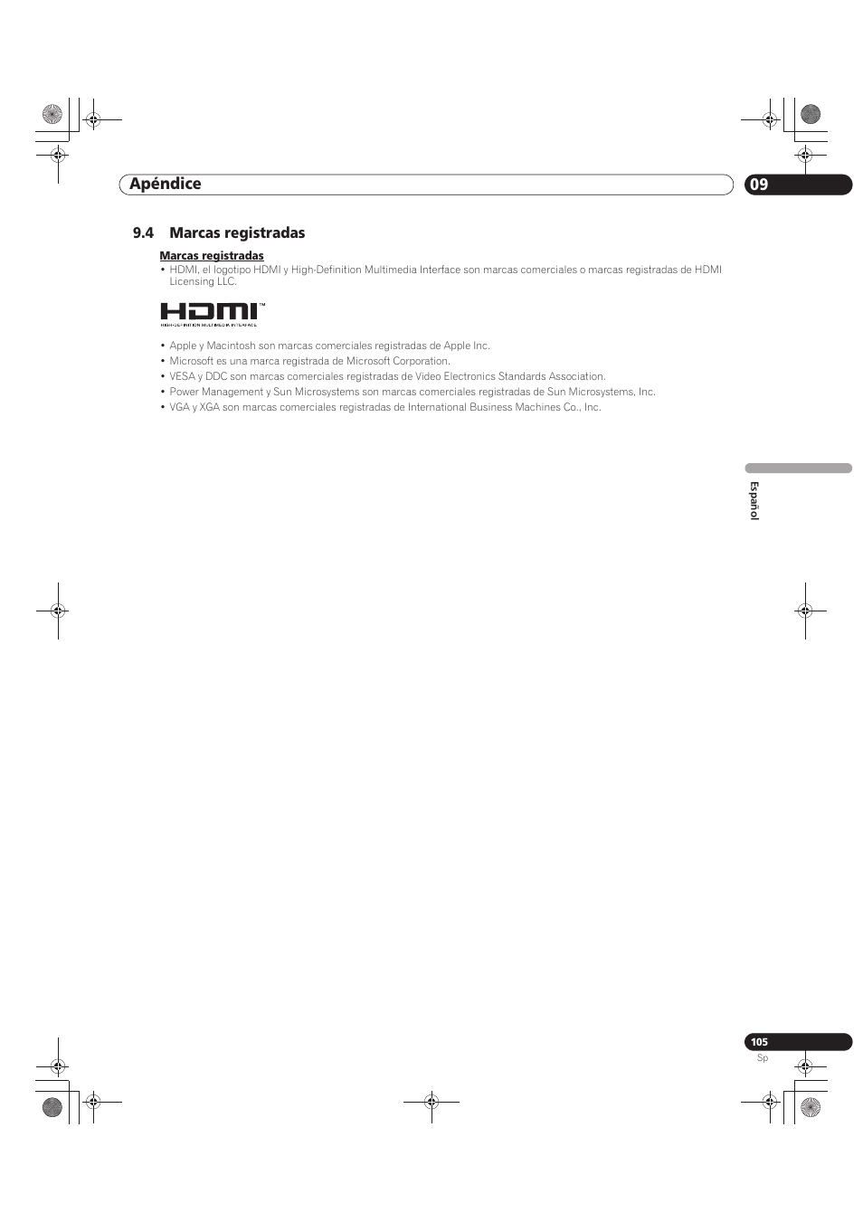 4 marcas registradas, 09 apéndice | Pioneer KRP-500M User Manual | Page 321 / 433
