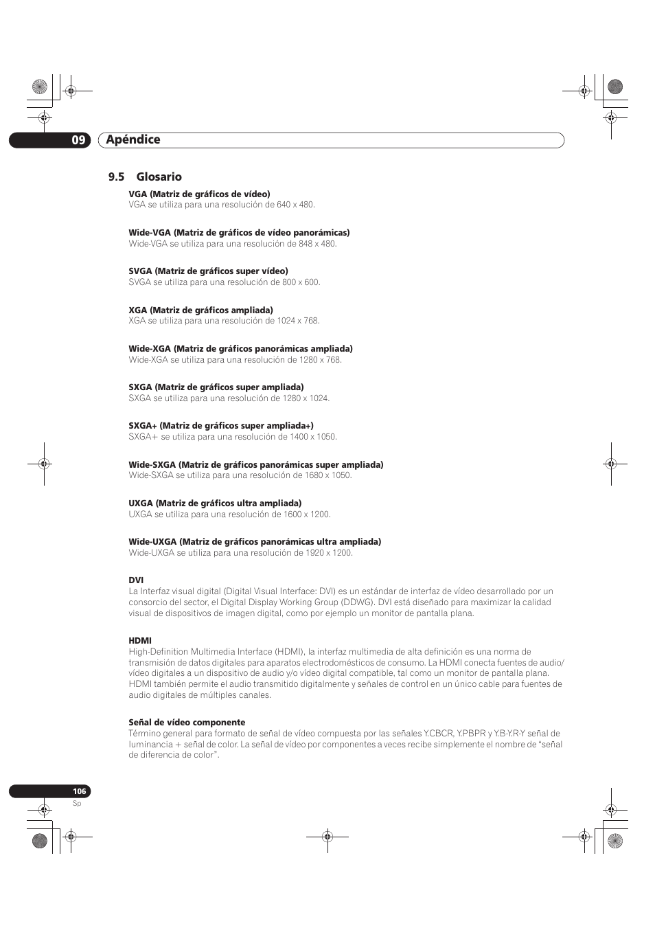 5 glosario, 09 apéndice | Pioneer KRP-500M User Manual | Page 322 / 433