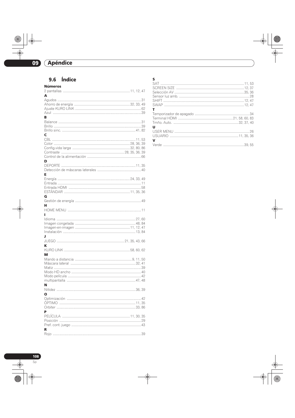 6 índice, 09 apéndice | Pioneer KRP-500M User Manual | Page 324 / 433