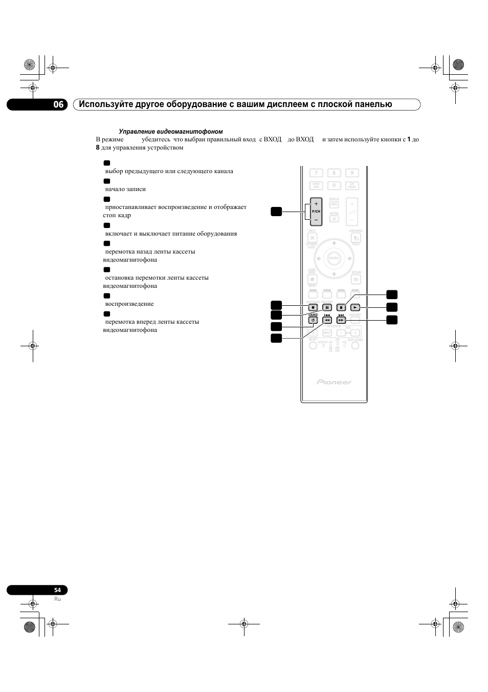 7 управление видеомагнитофоном (vcr) | Pioneer KRP-500M User Manual | Page 378 / 433