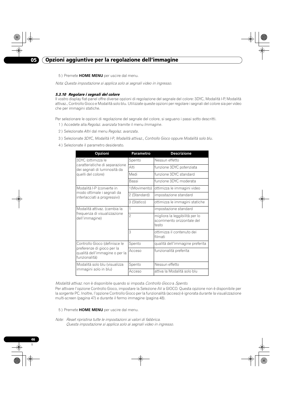 10 regolare i segnali del colore | Pioneer KRP-500M User Manual | Page 46 / 433
