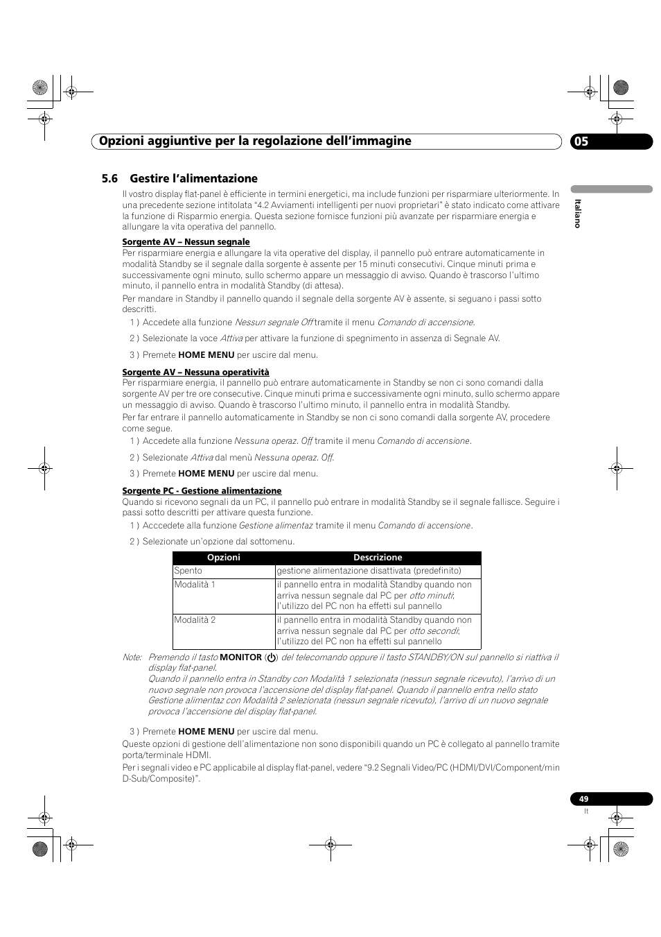 6 gestire l’alimentazione | Pioneer KRP-500M User Manual | Page 49 / 433