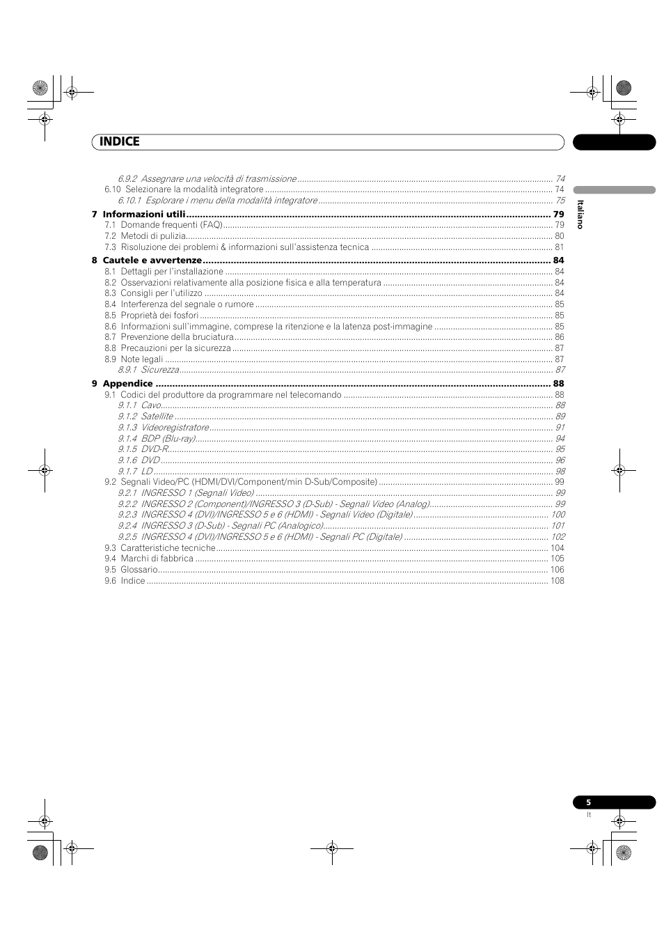 Indice | Pioneer KRP-500M User Manual | Page 5 / 433