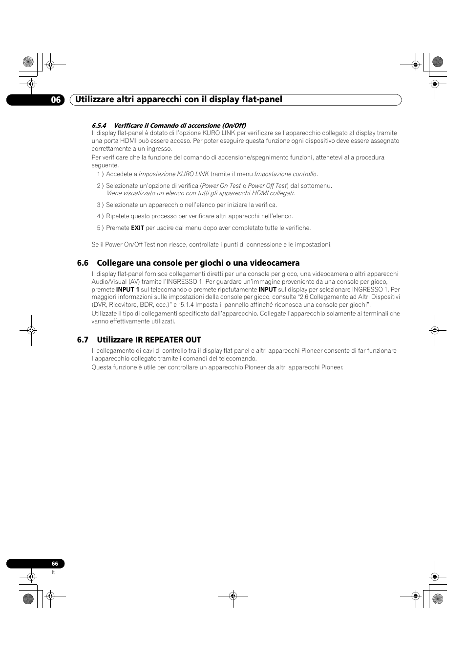 4 verificare il comando di accensione (on/off) | Pioneer KRP-500M User Manual | Page 66 / 433