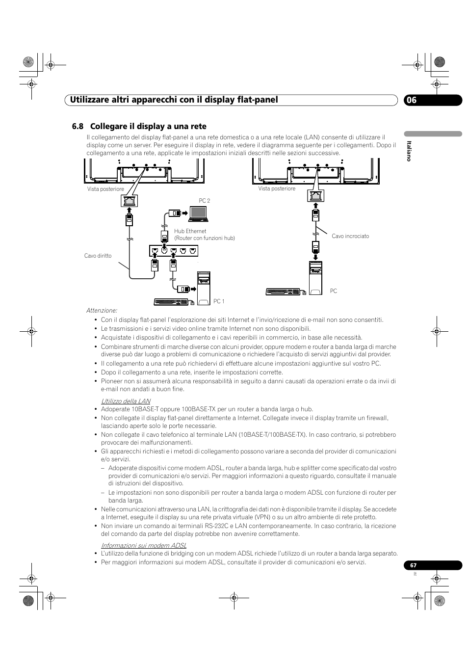 8 collegare il display a una rete | Pioneer KRP-500M User Manual | Page 67 / 433
