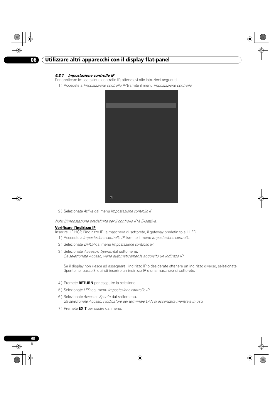 1 impostazione controllo ip | Pioneer KRP-500M User Manual | Page 68 / 433