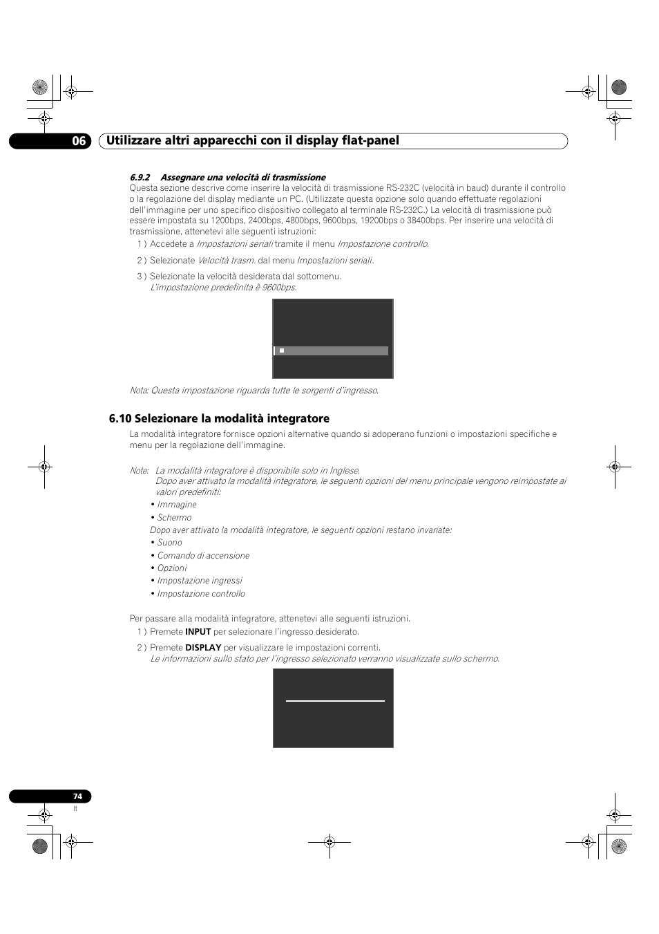 2 assegnare una velocità di trasmissione, 10 selezionare la modalità integratore | Pioneer KRP-500M User Manual | Page 74 / 433