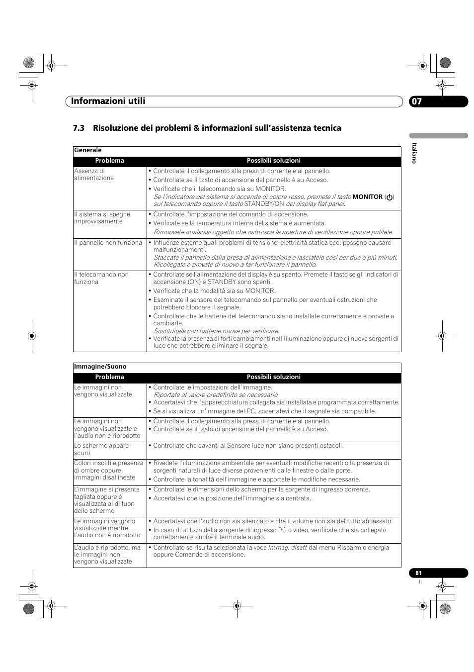 Informazioni utili 07 | Pioneer KRP-500M User Manual | Page 81 / 433