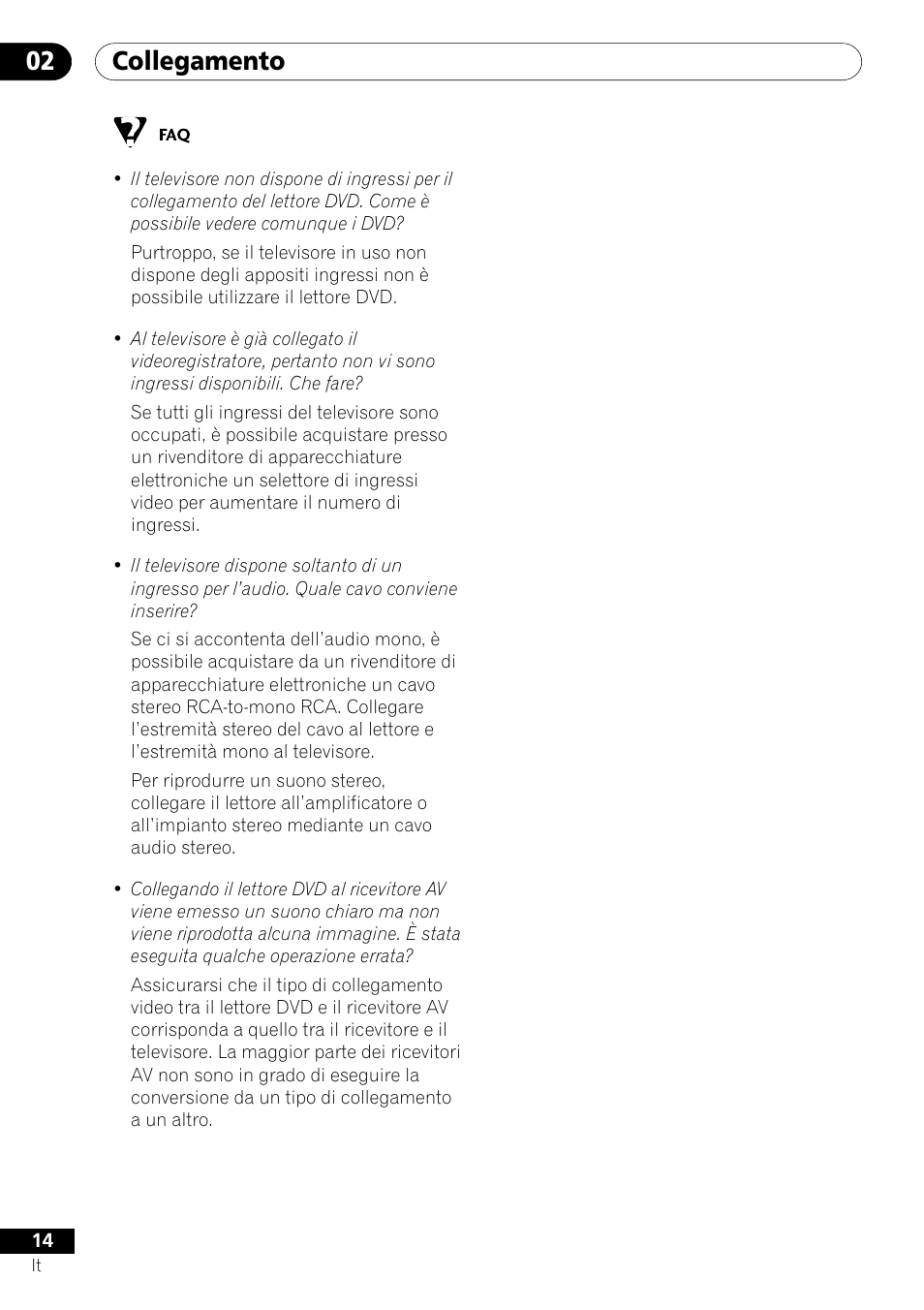 Collegamento 02 | Pioneer DV-U7 User Manual | Page 14 / 108