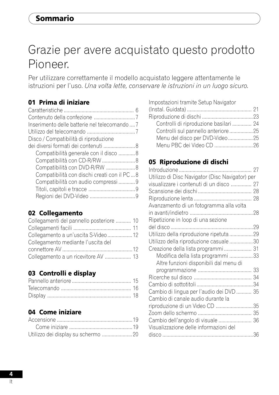 Pioneer DV-U7 User Manual | Page 4 / 108