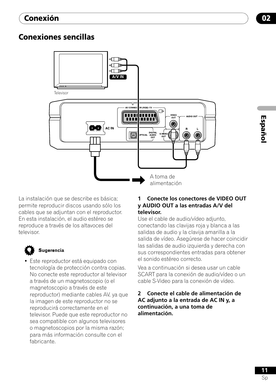 Conexiones sencillas, Conexión 02 | Pioneer DV-U7 User Manual | Page 65 / 108