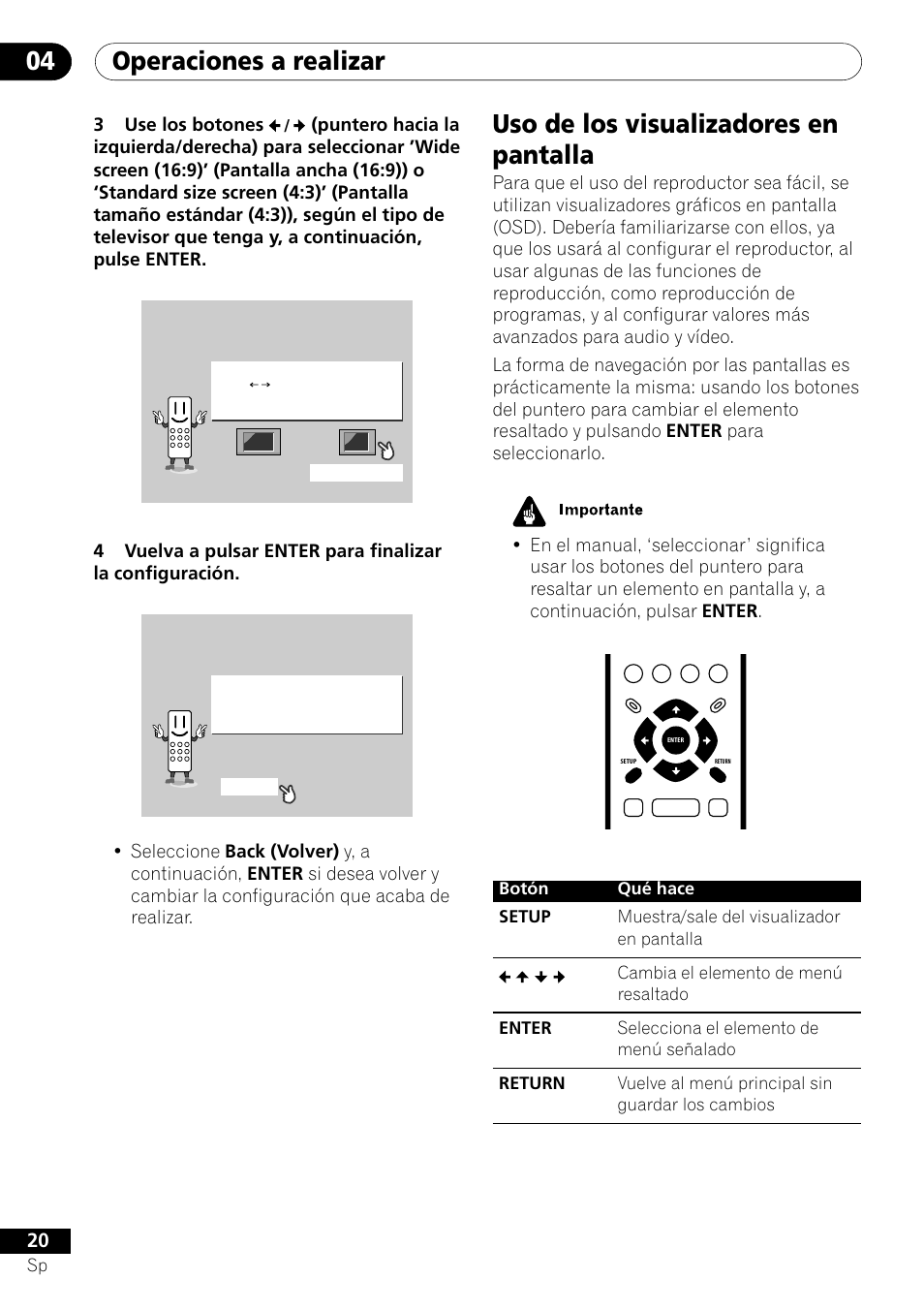 Uso de los visualizadores en pantalla, 3use los botones | Pioneer DV-U7 User Manual | Page 74 / 108