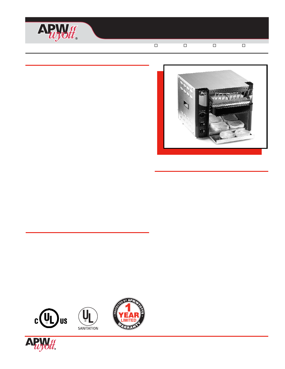 APW Wyott X*Press XPRESS 208V User Manual | 2 pages