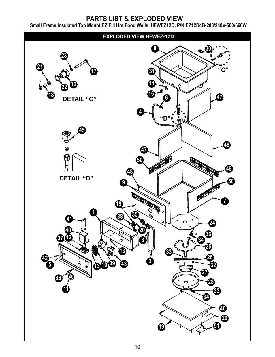 APW Wyott SHFWEZ-12D User Manual | Page 10 / 24