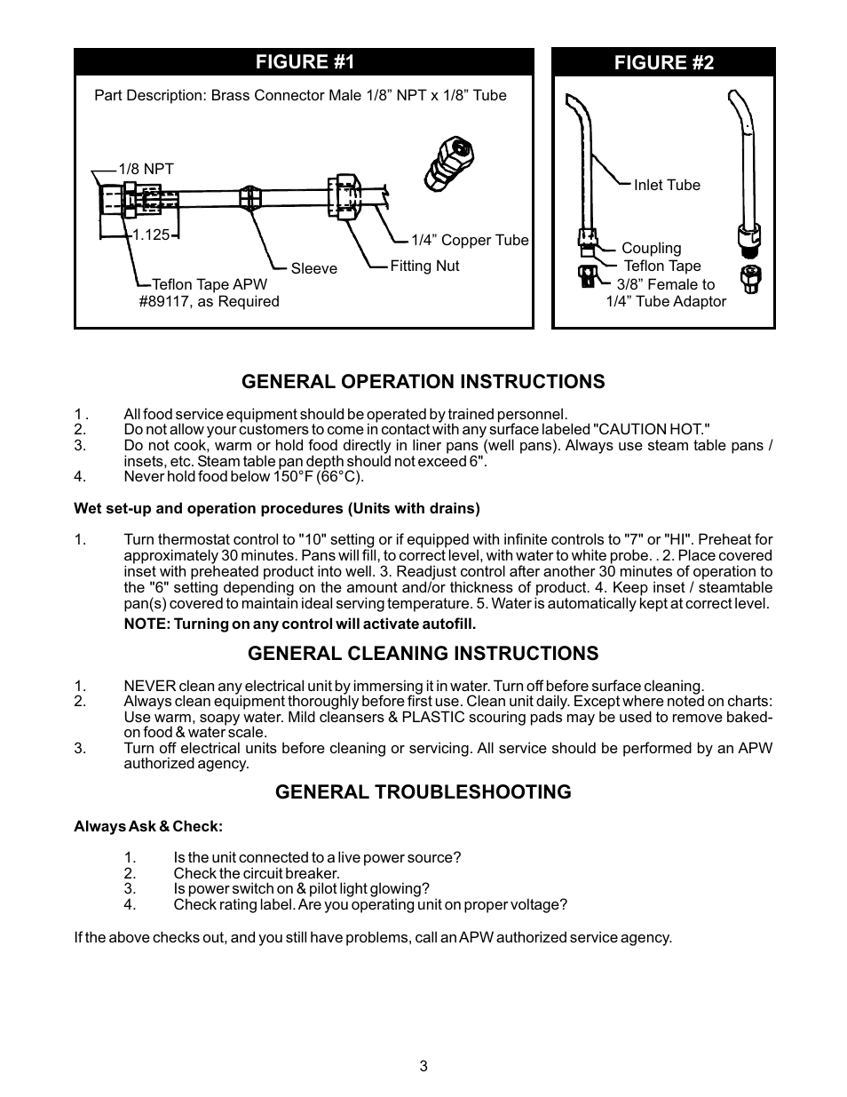 Figure #1 figure #2 | APW Wyott SHFWEZ-12D User Manual | Page 3 / 24