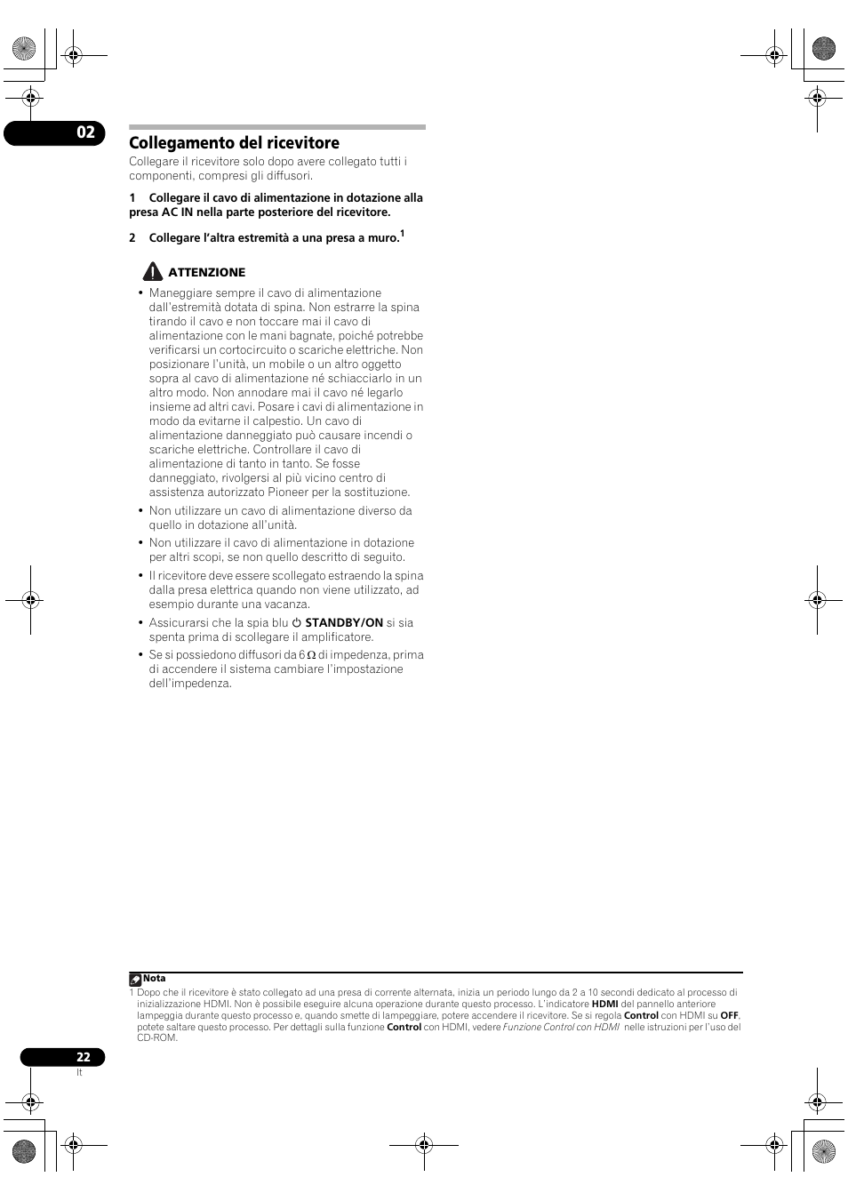 Collegamento del ricevitore | Pioneer VSX-2020-K User Manual | Page 22 / 60