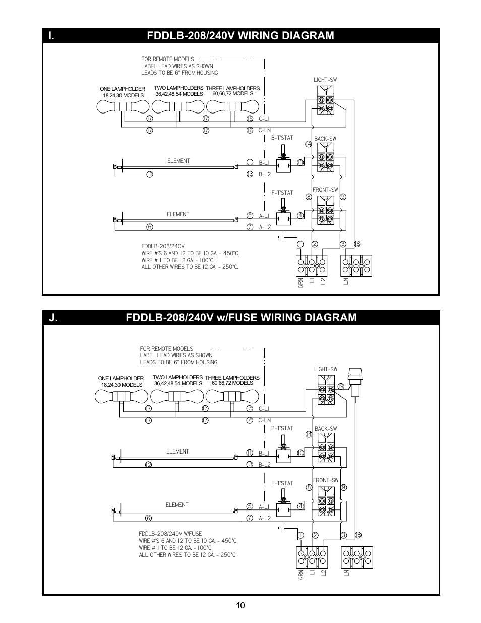 I. j | APW Wyott FDDLB User Manual | Page 10 / 16