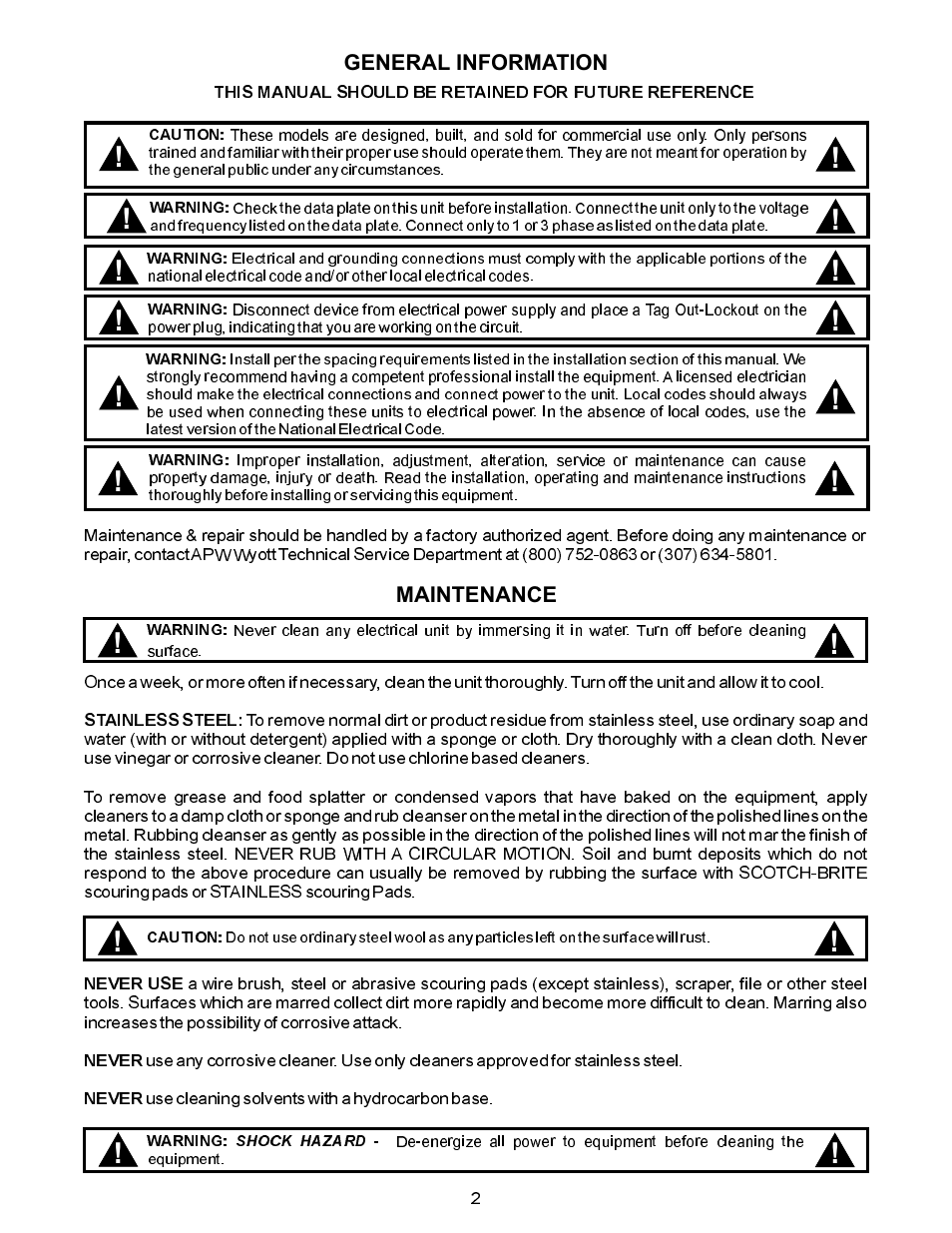 APW Wyott CDO-17 User Manual | Page 2 / 8