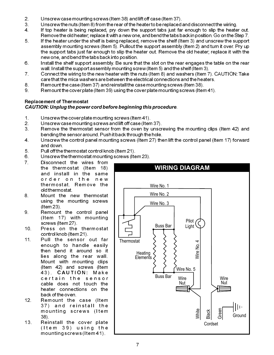 Wiring diagram | APW Wyott CDO-17 User Manual | Page 7 / 8