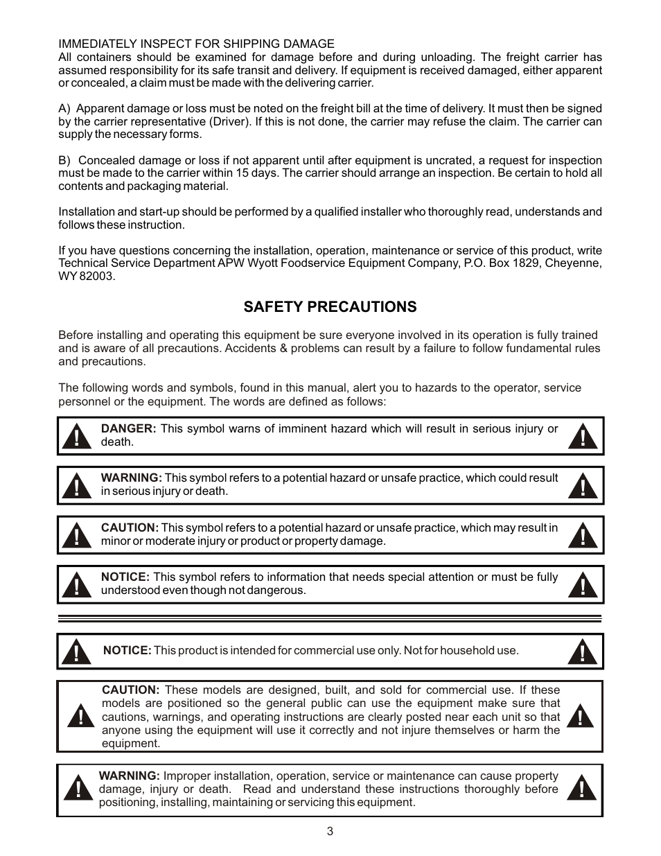 APW Wyott GGT-48H User Manual | Page 3 / 16